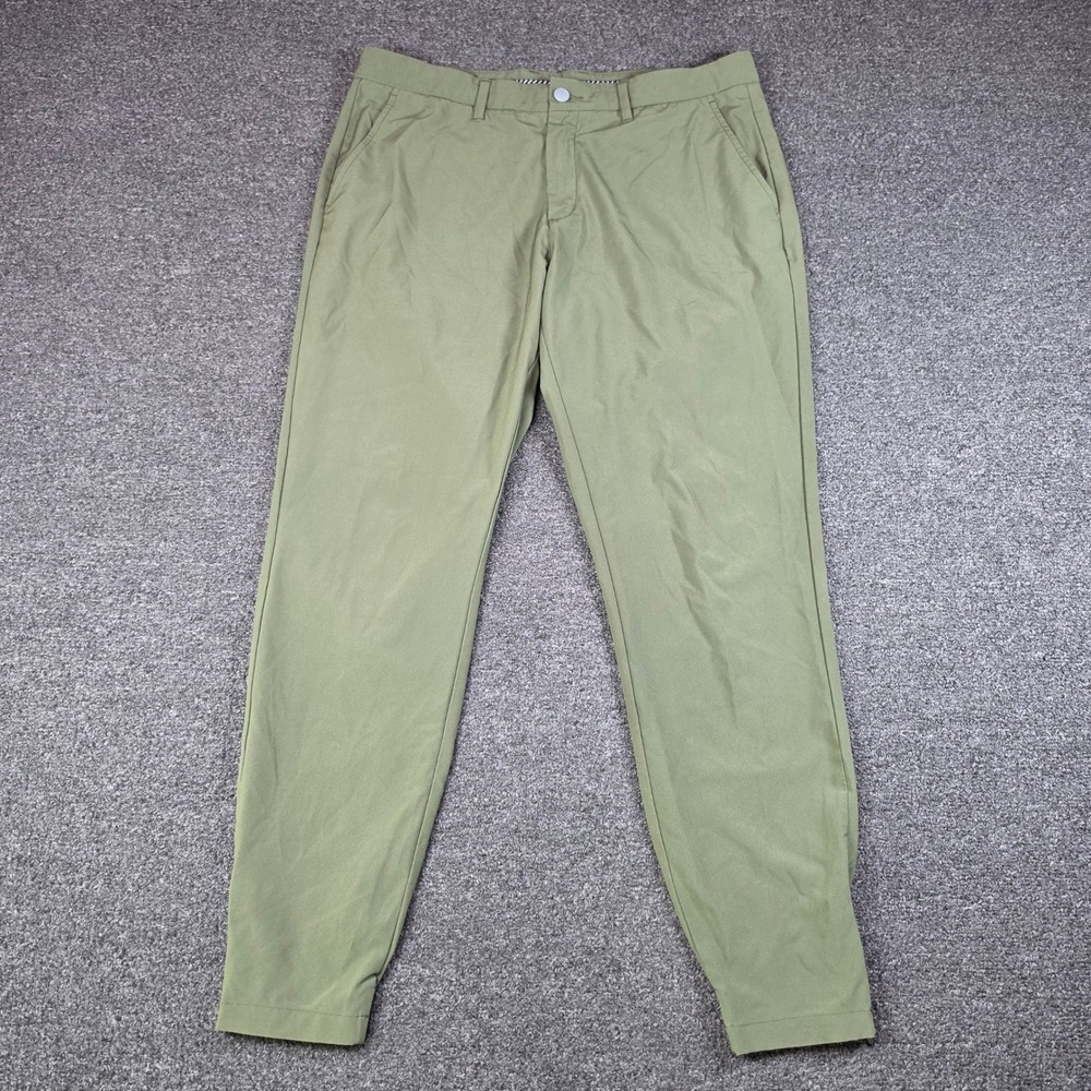 Primo Golf Joggers Green Mens 36x30 Tapered Stretch Performance Pants Ankle Zip